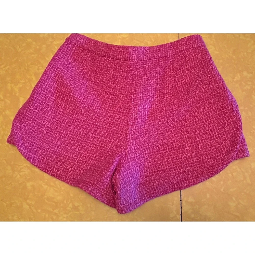 Hot Pink Short Shorts Tweed Women's Medium Preppy Classic NWT